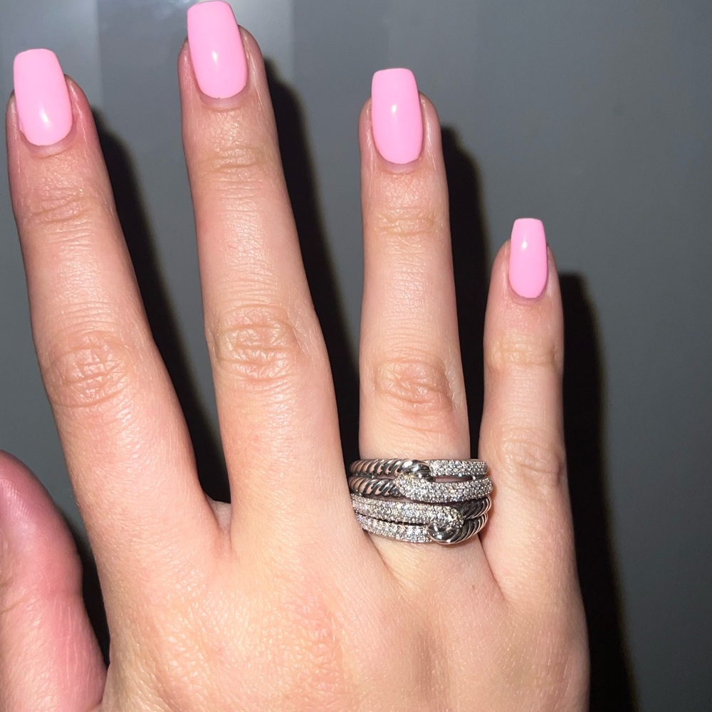 David Yurman Diamond Cable Ring Size 7